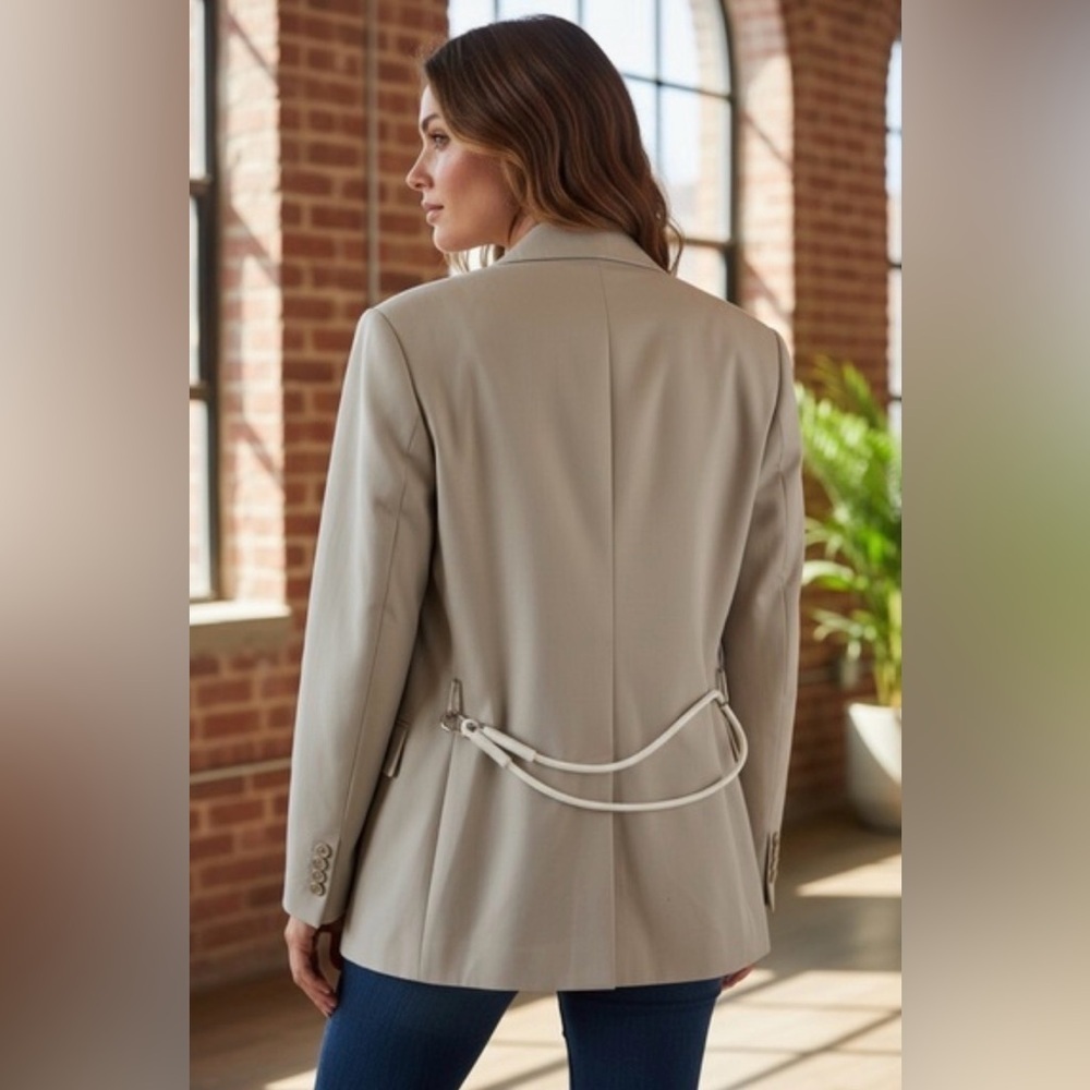 WE-AR4 Model Off Duty Minimalist Tailored Utility Blazer Size Medium NWT - Picture 6 of 6
